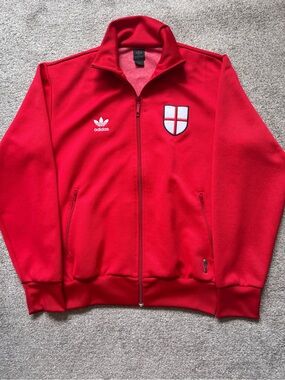 VTG Y2K Adidas England FIFA World Cup Soccer Full Zip Warm Up Jacket Size Medium